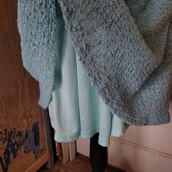 Wet Seal Blue Sparkly Short Sleeve Plus Size Dress - Picture 7 of 10